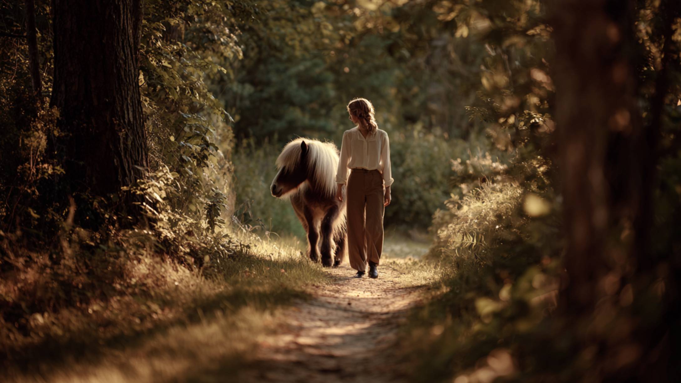 woman walking miniature horse emotional support animals