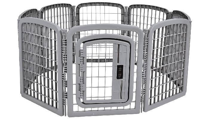 Amazon Basics 8-Panel Octagonal Plastic Pet Pen Fence Enclosure With Gate