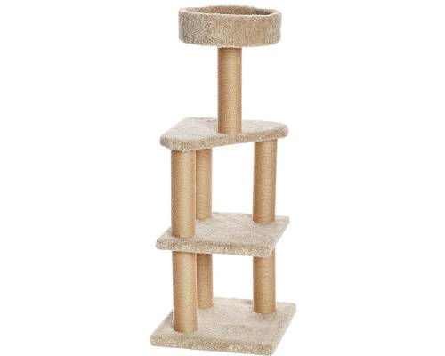 Amazon Basics Cat Tree Indoor Climbing Activity Tower with Scratching Posts, Large, 17.7_ x 45.9_, Beige Visit the Amazon Basics Store