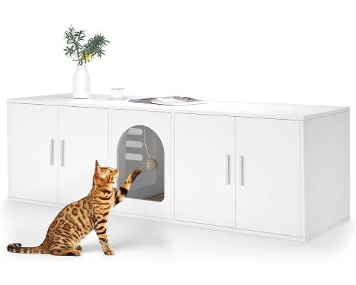 Amunrbrek Litter Box Enclosure for 2 Cats