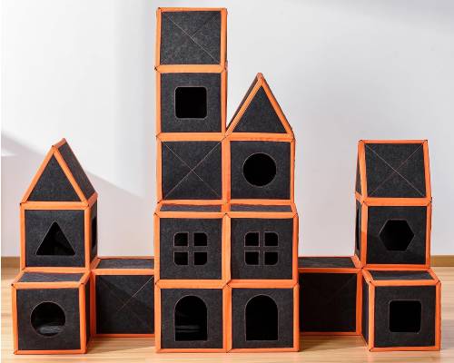 Cat House,Modular Fiber Tiger Tough Multi-Level Cat House Scratcher Playgrounds,DIY Waterproof Pet Hideaway Play House