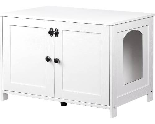 HOOBRO Cat Litter Box Enclosure, Hidden Cat Washroom Furniture with Divider