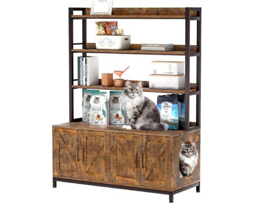 Herture Large Cat Litter Box Enclosure for 2 Cats