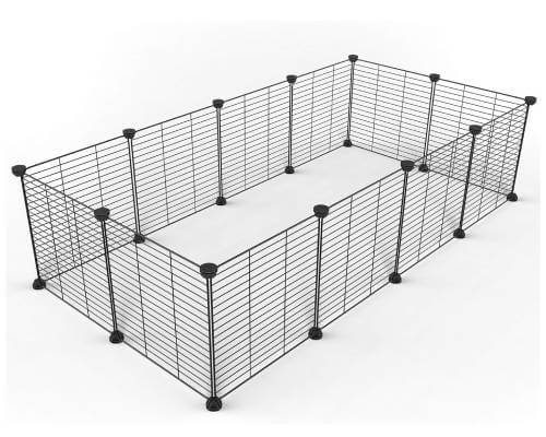 Tespo Pet Playpen, Small Animal Cage Indoor Portable Metal Wire yd Fence for Small Animals, Guinea Pigs, Rabbits Kennel Crate Fence Tent, Black