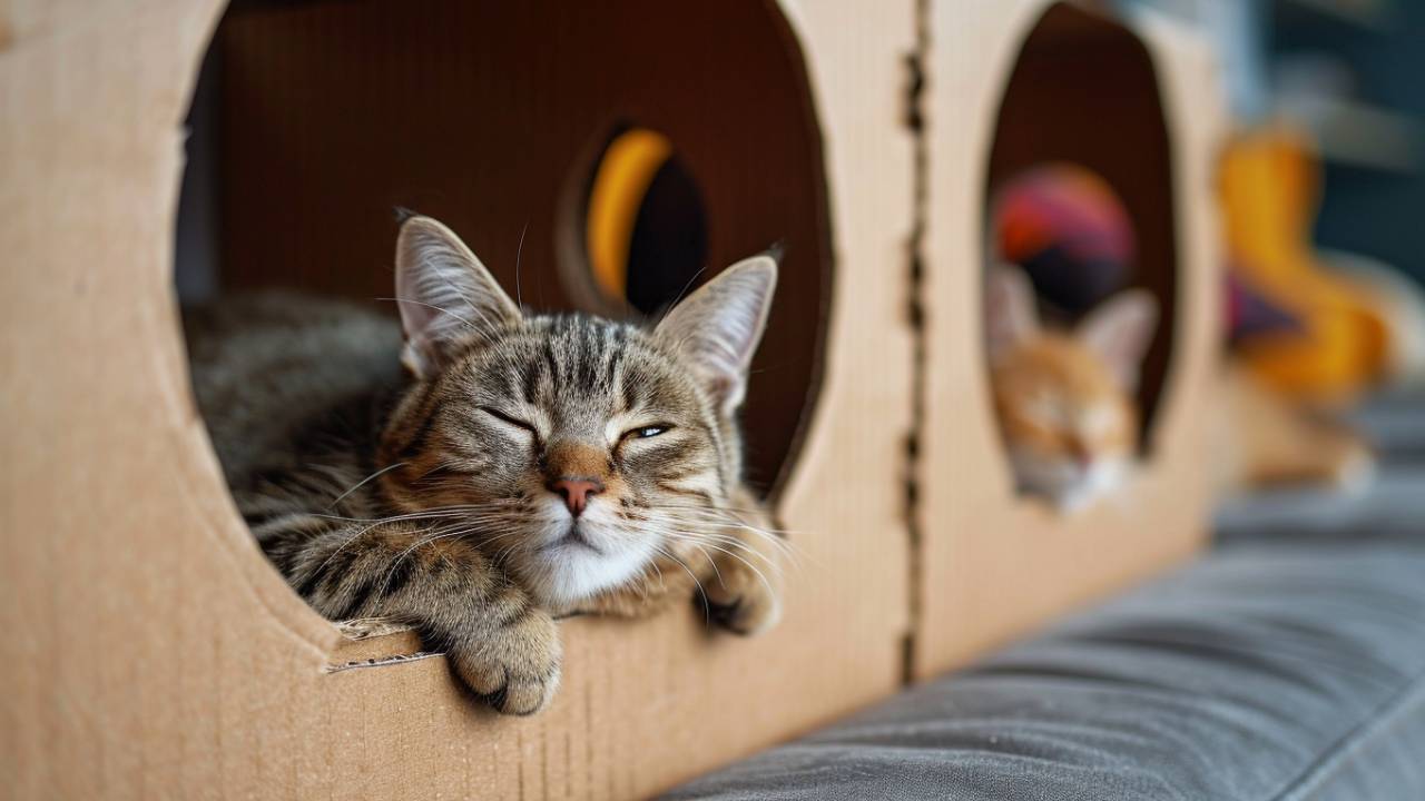Cats love boxes