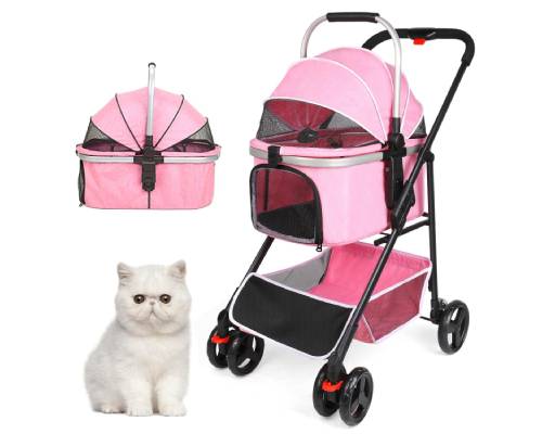 Rultyn Pet Dog Stroller, 3 in 1 Multifunction Pet Travel