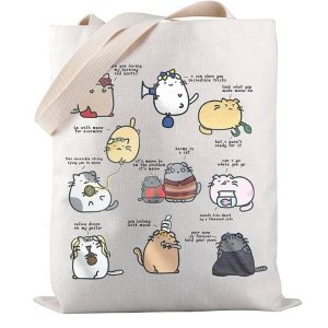 Tote Bag with Cat Quote