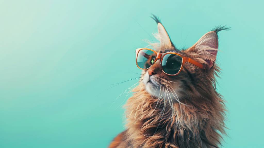 maine coon wearing sunglasses