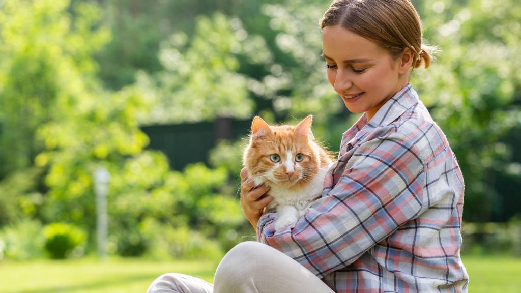 woman holding unique cat breed